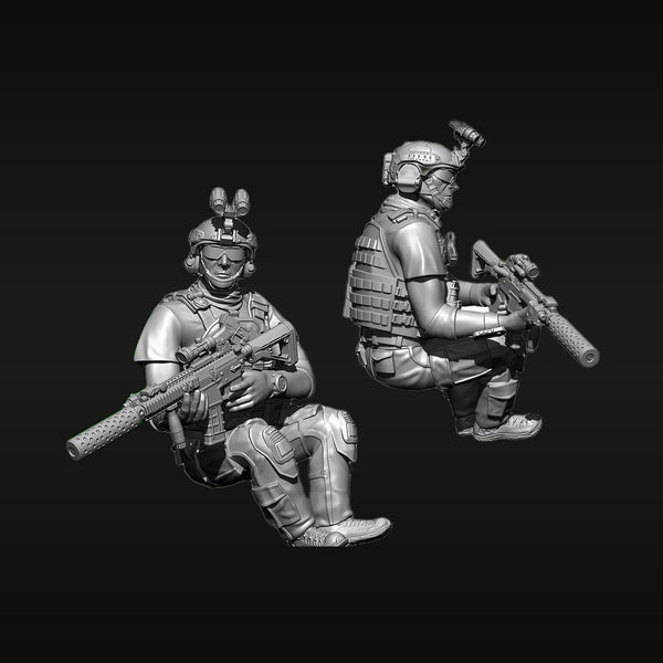 Modern US Special Forces Operators with M4 Carbines 1/35 Resin Figure Kit