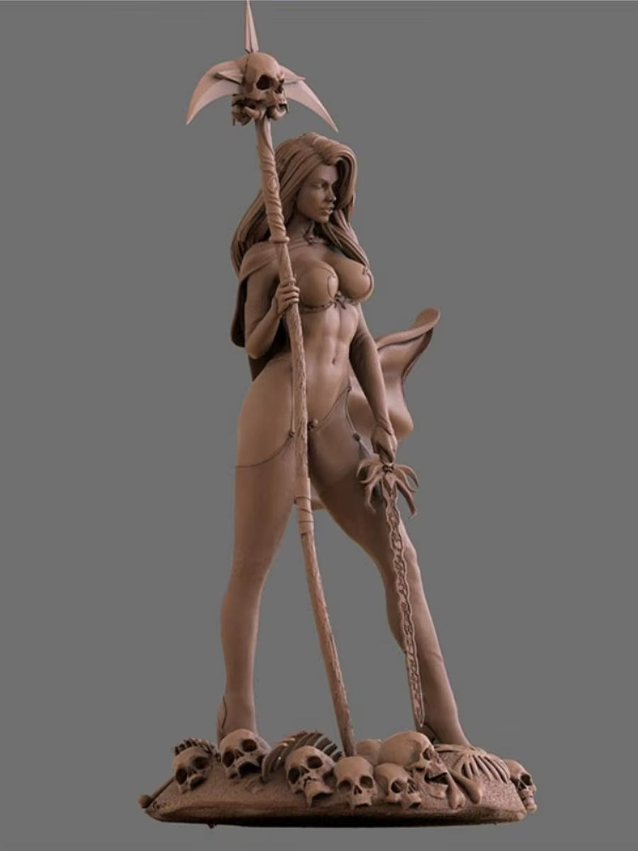 LADY DEATH 1/24 75Mm Resin Figure Assembled Model Kit Fantasy Character Miniature Unassembled and Unpainted DIY Toy