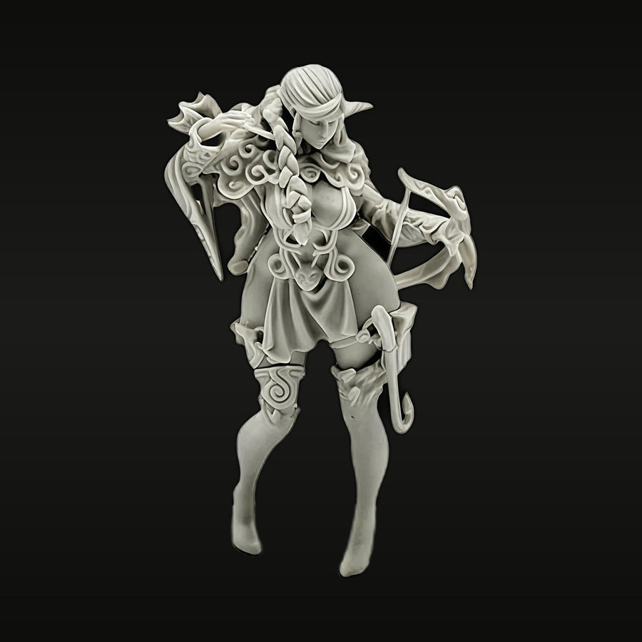Fantasy Female Warrior with Dual Axes 40mm Resin Figure Kit - unpainted resin model kit