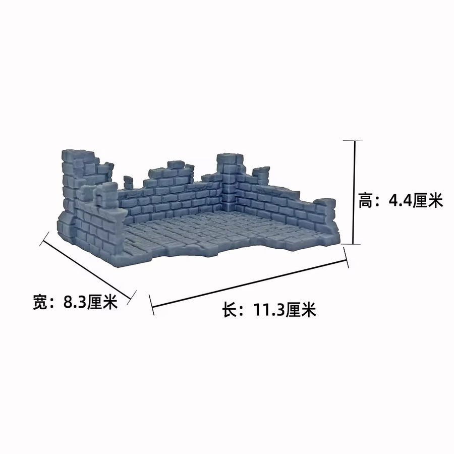 Model Scene Ruins Architecture Board Game Historical Terrain Ruins Castle Scene Display Decoration Production Accessories Tool