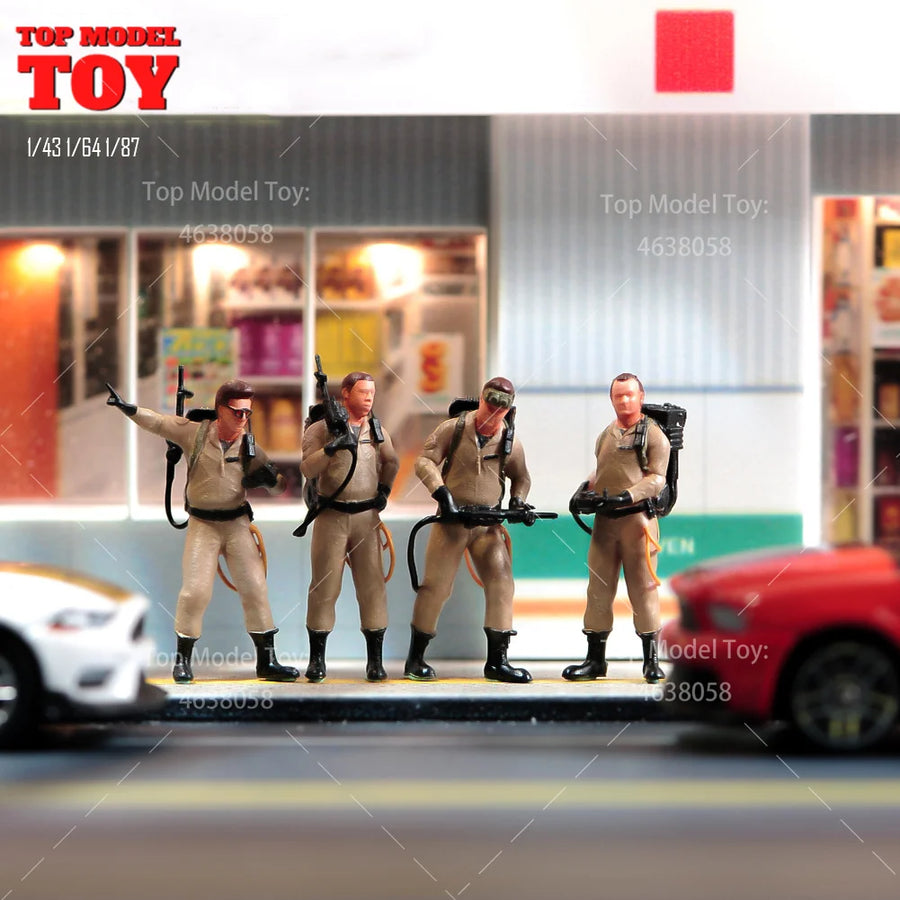 Ghostbusters Team with Proton Packs 4-Figure Set 1/64 Resin Kit - resin model view 2