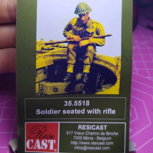 WWII British Soldier Seated in Vehicle with Lee-Enfield 1/35 Resin Figure