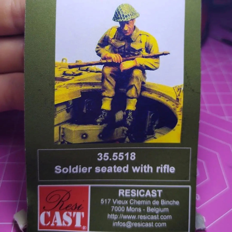 WWII British Soldier Seated in Vehicle with Lee-Enfield 1/35 Resin Figure - unpainted resin model kit