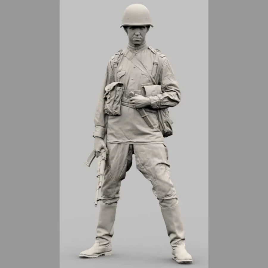 1/35 Resin Figure Unpainted Model Kit, Military Theme, Soviet Soldier, Unassembled and Unpainted GK MODEL