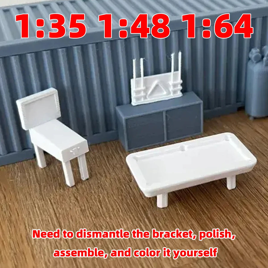 Modern Interior Furniture Set 1/72 Resin Diorama Kit - resin model view 4