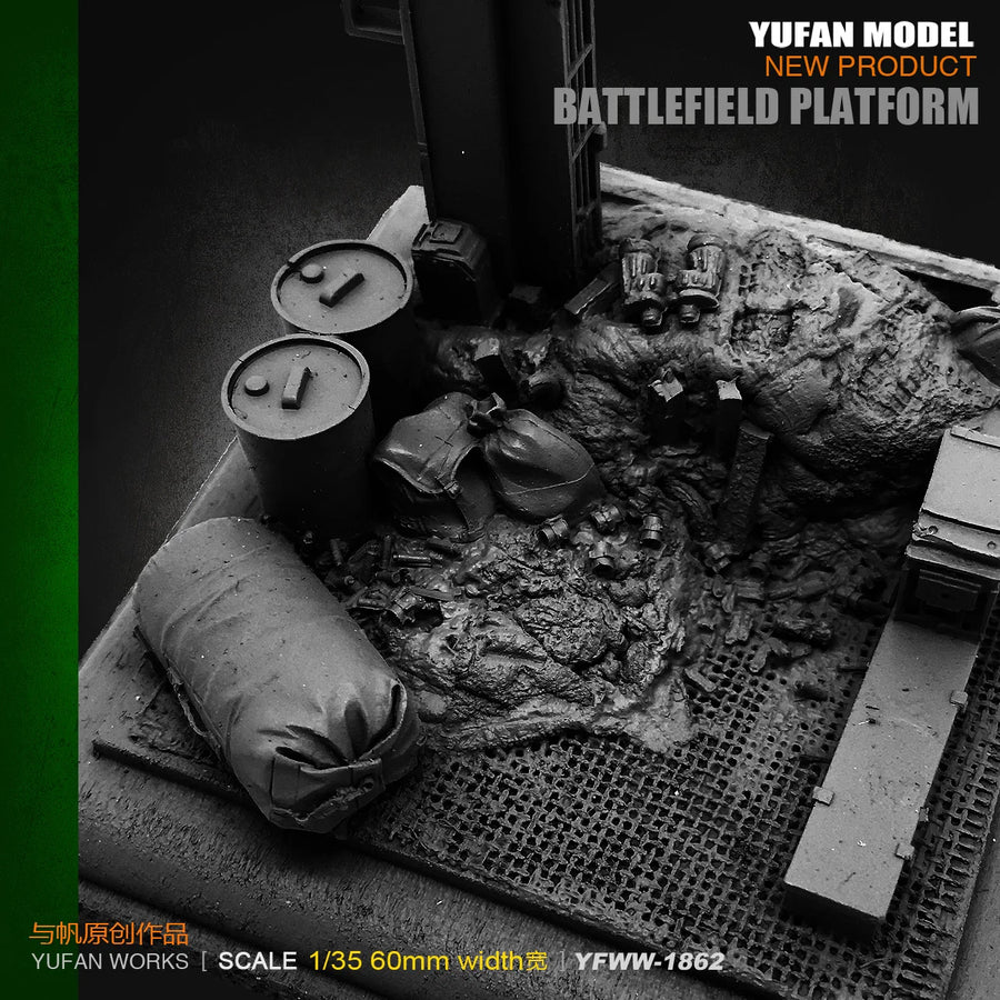 WWII Battlefield Destroyed Tower Diorama Base 1/35 Resin Terrain Kit - resin model view 5