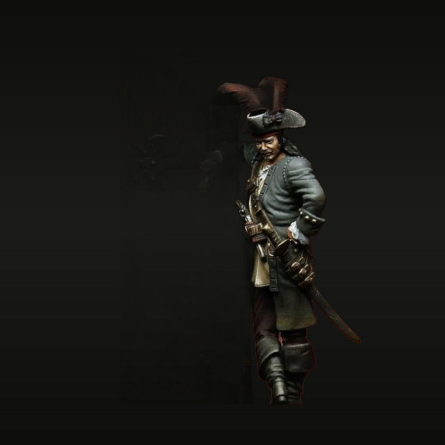 18th Century Pirate Captain with Tricorn Hat 1/24 Resin Bust Kit - unpainted resin model kit