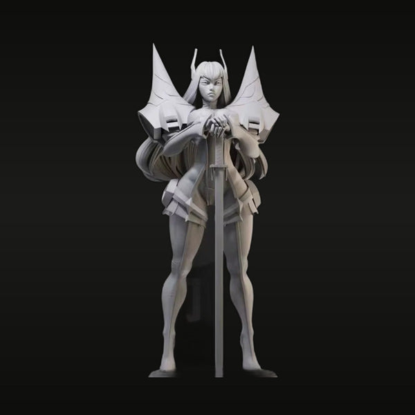 Winged Demon Sorceress with Greatsword 1/24 Resin Figure