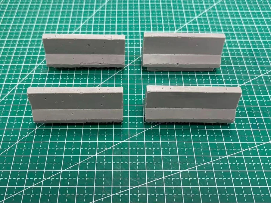 WWII Concrete Roadblock Barriers Set 1/35 Resin Terrain Kit - resin model view 3