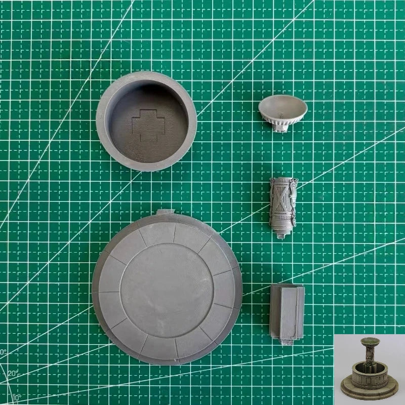 1/35 Scale Die-Cast Resin Model Kit Water Fountain Scene Model Unassembled Unpainted
