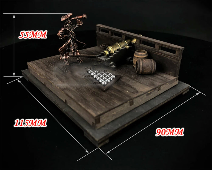 Pirate Captain with Telescope & Cannon Accessory Diorama Set 1/72 Resin Kit - resin model view 3