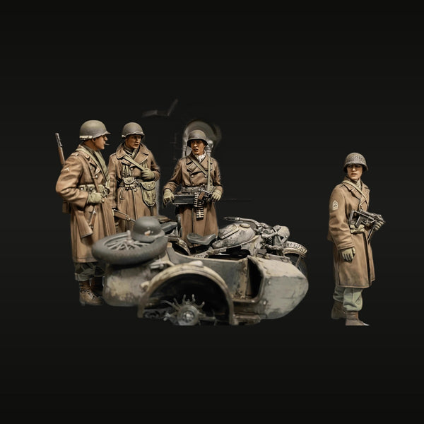 WWII German Motorcycle Patrol Diorama Set 1/35 Resin Kit