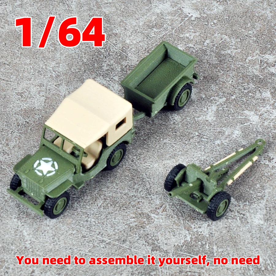 Assembly Scale Set Static Plastic Model Kit General—Purposecar SUV Off-Road Vehicle Car Artillery 1/64