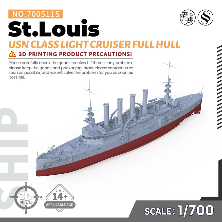 USN St.Louis Class Light Cruiser MRY-SFW SS511/S 1/700 1/350 Military Model Kit