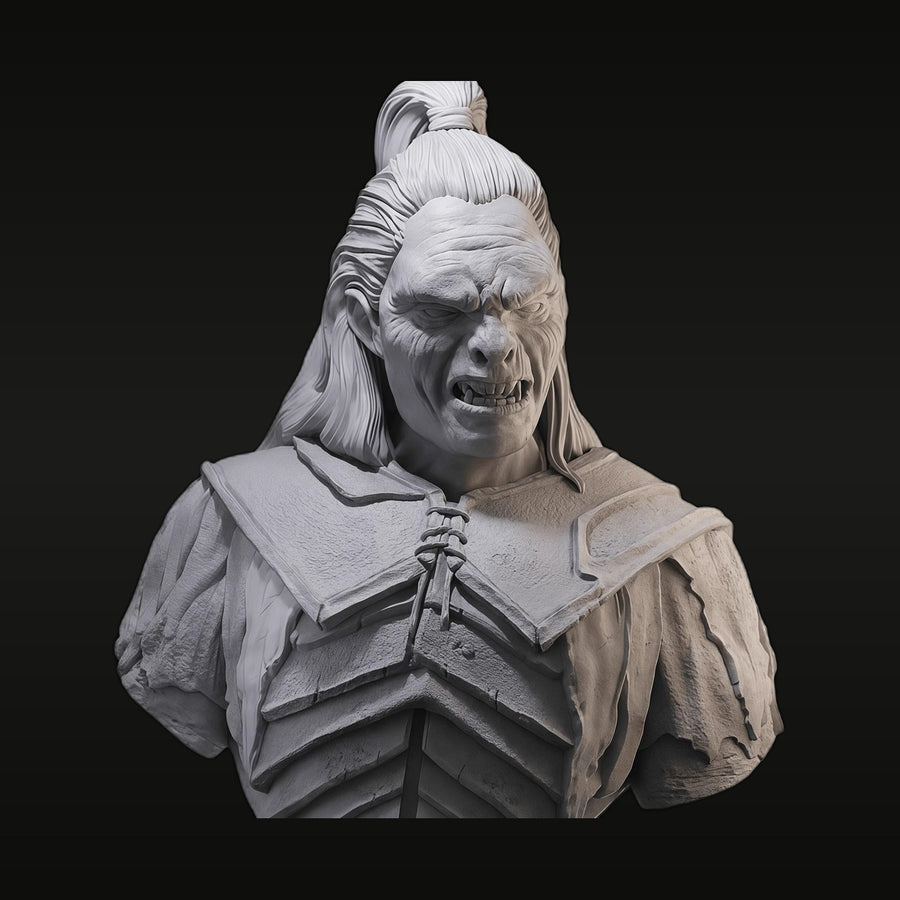 Fantasy Orc Warrior with Layered Armor 1/10 Resin Bust Kit - unpainted resin model kit