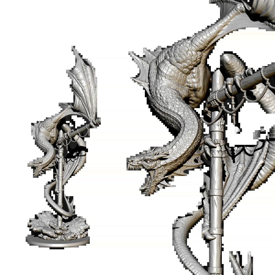 H90Mm 120Mm 150Mm Resin Model Kits Figure Colorless and Self-Assembled Dragon（3D Printing ） TD-6180/3D