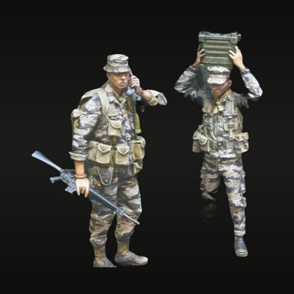 Vietnam War US Soldiers M16 & Ammo Box Set 1/35 Resin Figure Kit