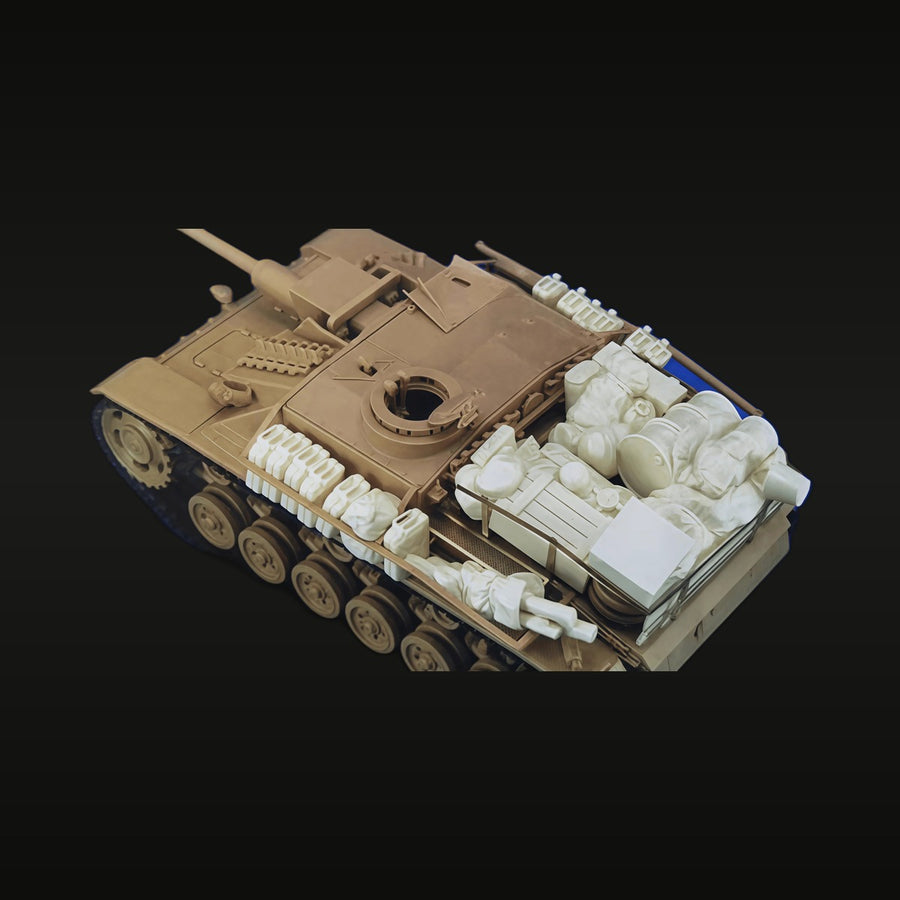 WWII German StuG III with Stowage & Supply Load 1/35 Diorama Kit - unpainted resin model kit