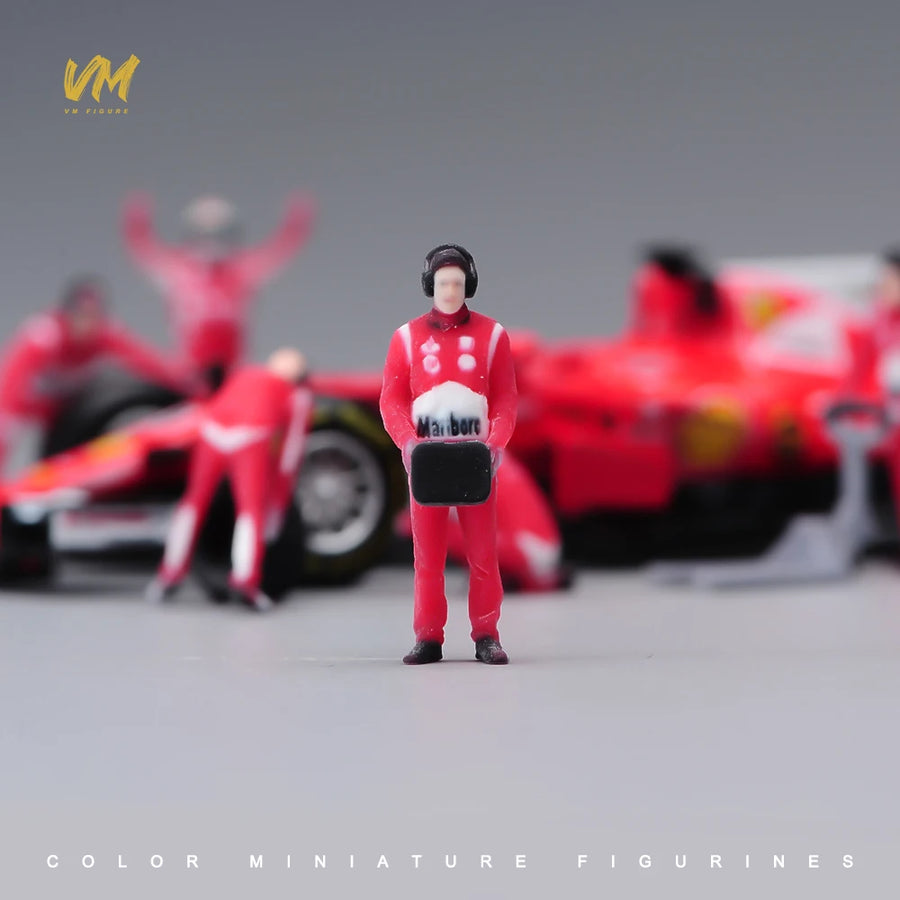 Miniature Figure 1/64 Scale Racing Driver Set 3D Print Diorama Mini Doll Model Props for Car Model Creative Decor Crafts