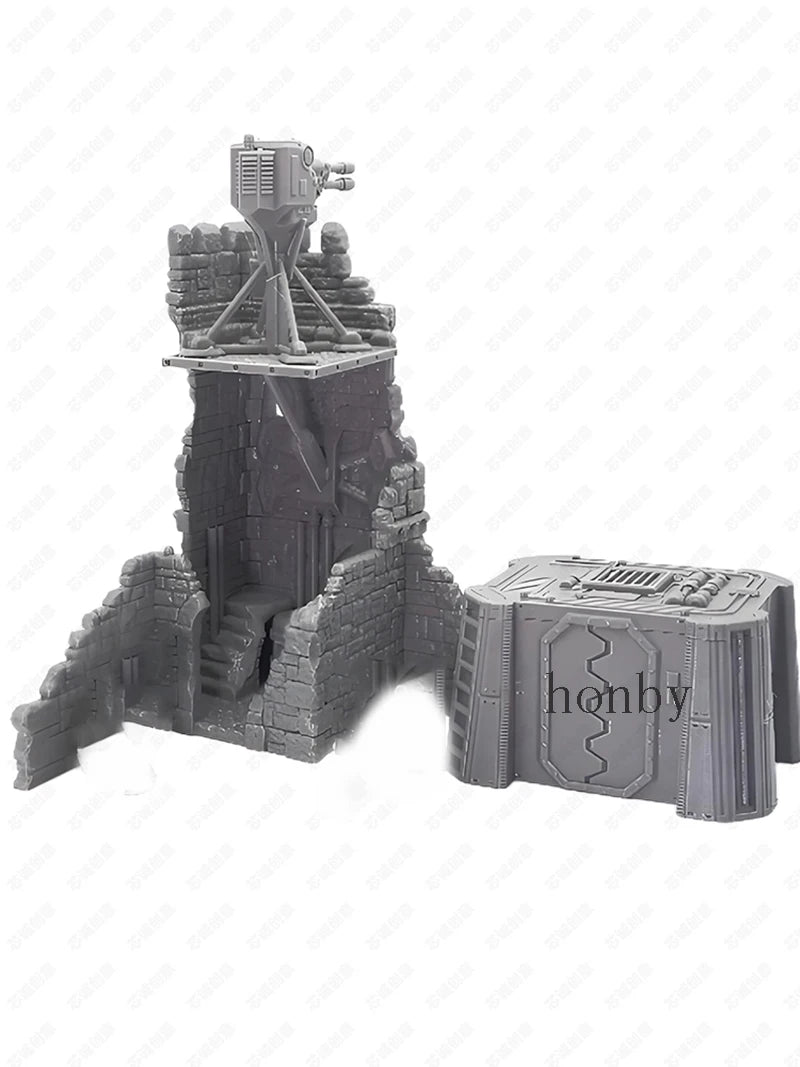 Sci-Fi Military Bunker Stronghold Modular Terrain Resin Diorama Kit - resin model view 2