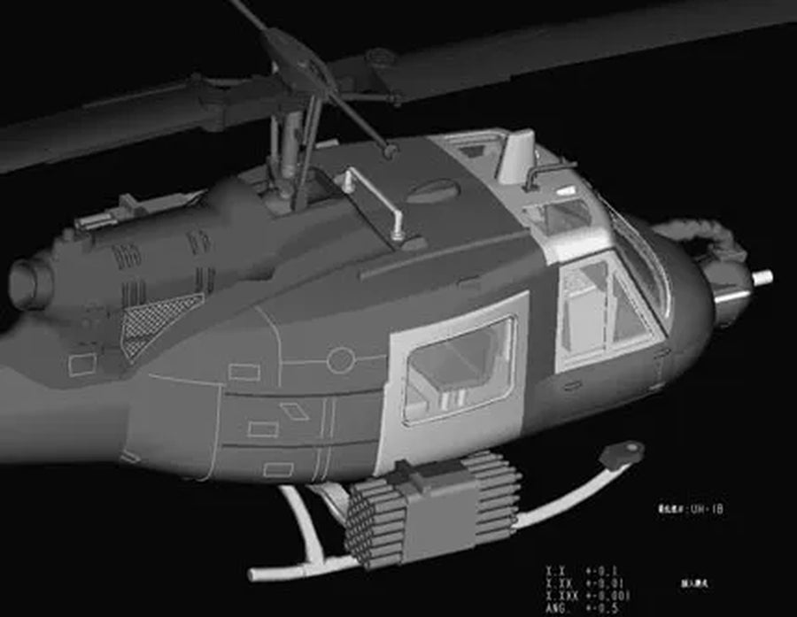 Vietnam War US Army UH-1B Huey Medical Helicopter 1/72 Resin Kit - resin model view 4