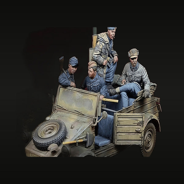 WWII German Wehrmacht Kübelwagen Crew 1/35 Resin Figure Set