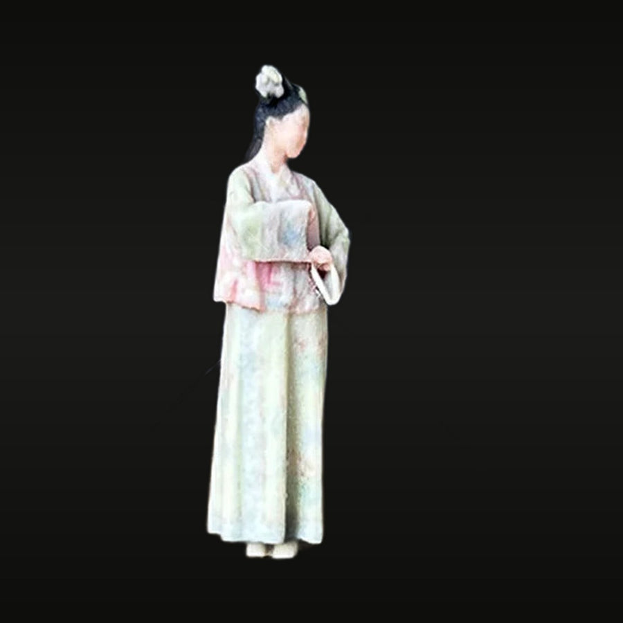 Qing Dynasty Girl in Traditional Hanfu 1/64 Resin Figure - unpainted resin model kit