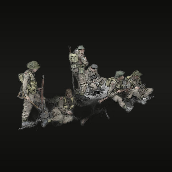 WWII British Infantry Squad Normandy 1944 1/35 Resin Figure Set
