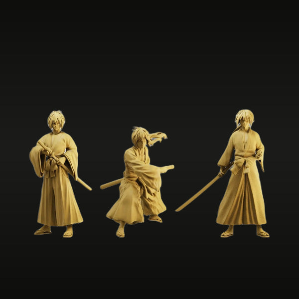Anime Japanese Samurai Warriors Set of 3 1/35 Resin Figure Kit