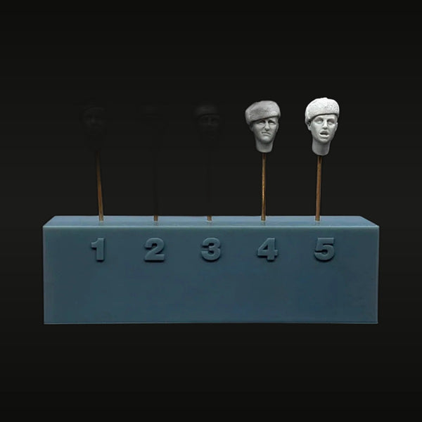 WWII Soviet Soldier Heads 1/35 Scale Resin Busts (5-Pack)