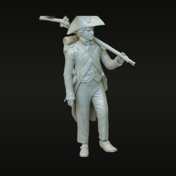 Napoleonic French Officer Musketeer with Bicorne Hat 75mm Resin Figure Kit