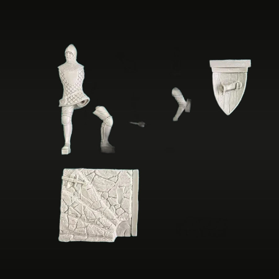 Medieval Female Knight with Crossbow 75mm Resin Figure Kit - unpainted resin model kit