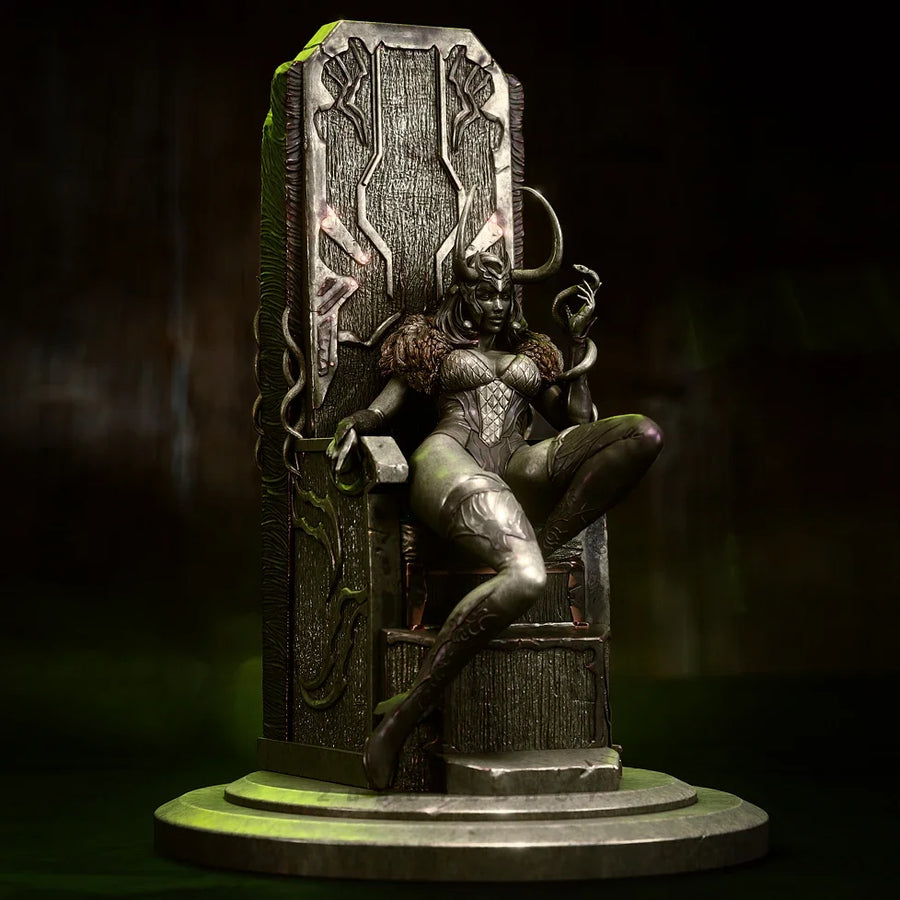 Fantasy Female Warrior Seated on Throne 50mm Resin Figure Kit - resin model view 2