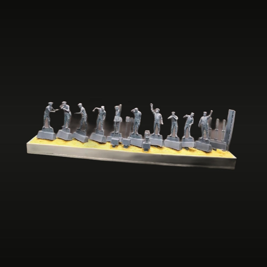 WWII Engineering Detachment 10-Figure Set 1/72 Scale Resin Kit - unpainted resin model kit