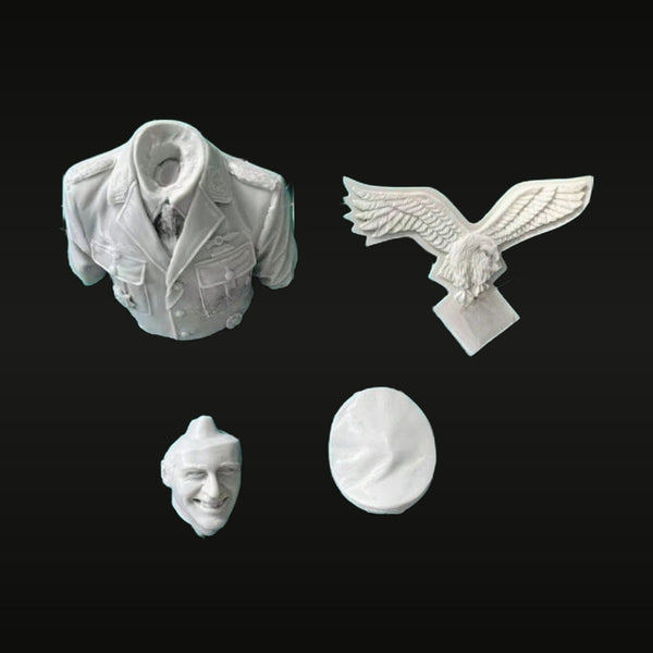 WWII German Luftwaffe Officer Bust with Interchangeable Heads 1/10 Resin Kit