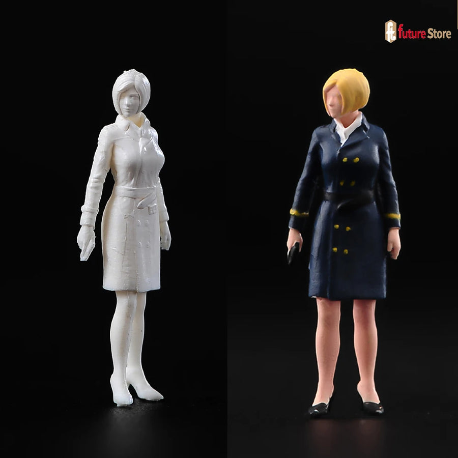 1/87 Scale Professional Woman Figure Resin Model Kit - resin model view 3