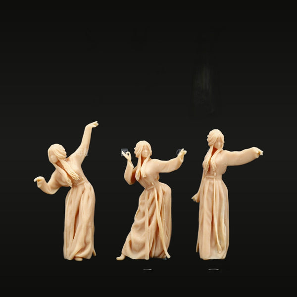 Ancient Chinese Female Dancers Set of 3 1/35 Resin Figure Kit