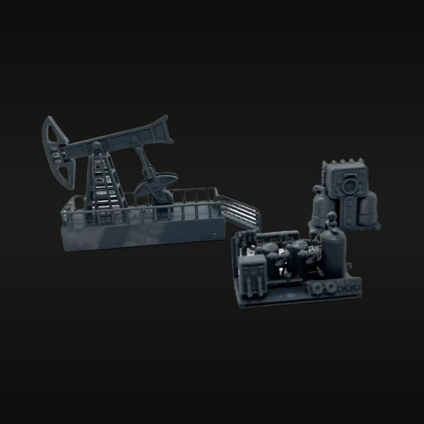 Oil Pump Jack Industrial Diorama Set 1/220 Resin Model Kit