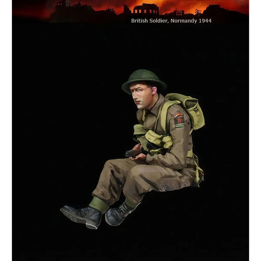 WWII British Infantryman with Lee-Enfield Normandy 1944 1/35 Resin Figure Kit - resin model view 4