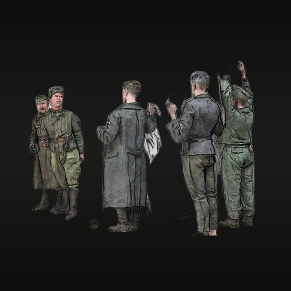 WWII German Soldiers Surrendering 1/35 Resin Figure Set