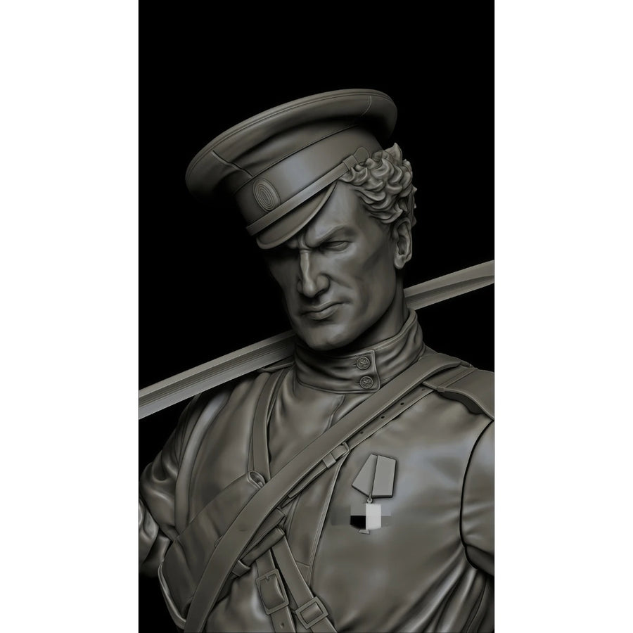 75Mm Resin Unpainted Model Kit, Military Theme, Russian Cossack Warriors (2 Heads) Unassembled and Unpainted GK