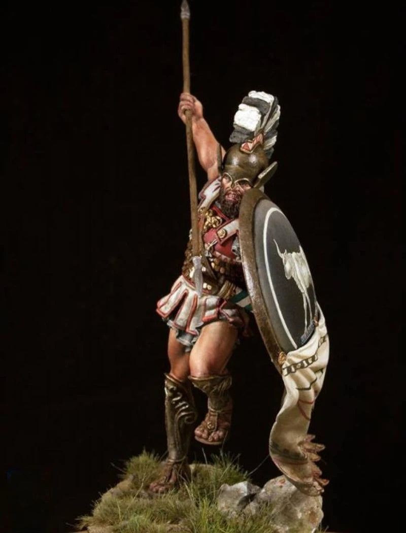 1/24 Scale 75Mm Diecast Resin Figure Model Kit Ancient Athenian Hoplites Hobby Miniature Toys Unassembled Unpainted DIY Diorama