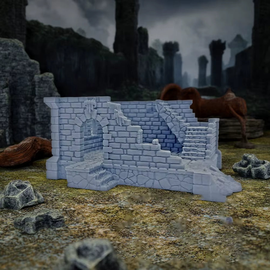 Model Scene Ruins Architecture Board Game Historical Terrain Ruins Castle Scene Display Decoration Production Accessories Tool