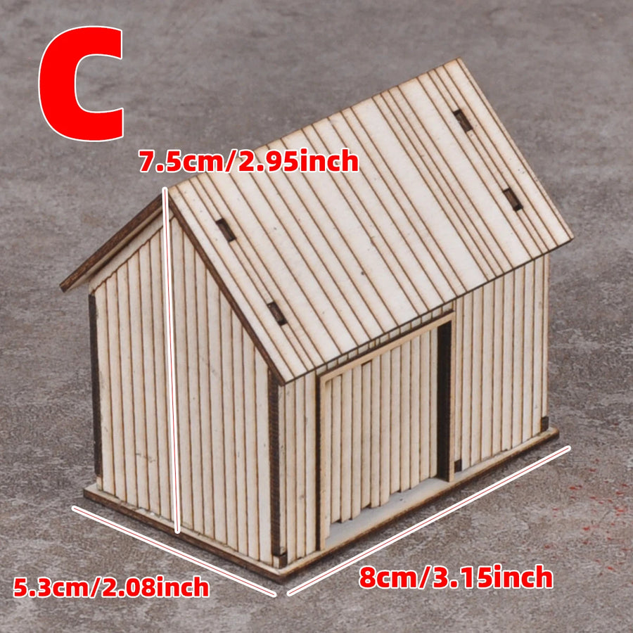 Assembly Architectural Model Sand Table Europe Rural Villa Log Cabin Wooden House Building Diorama Scale Model Kit 1/72