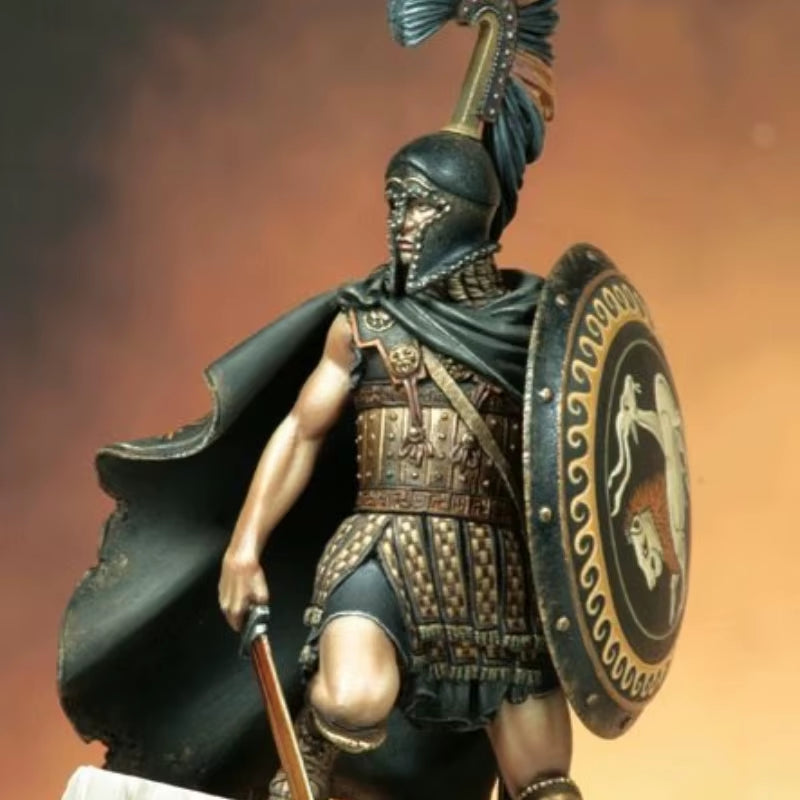 Ancient Greek Hoplite Warrior with Shield and Spear 1/24 Resin Figure Kit - resin model view 2