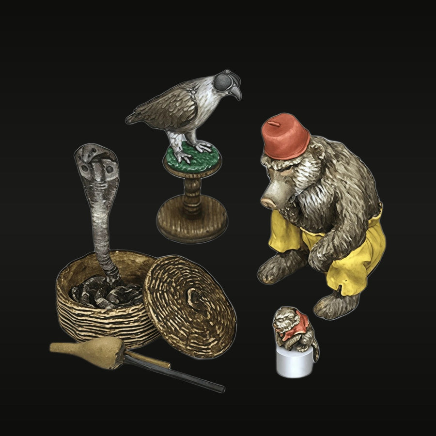 Fantasy Bear and Cobra Diorama Set 1/35 Resin Kit - unpainted resin model kit