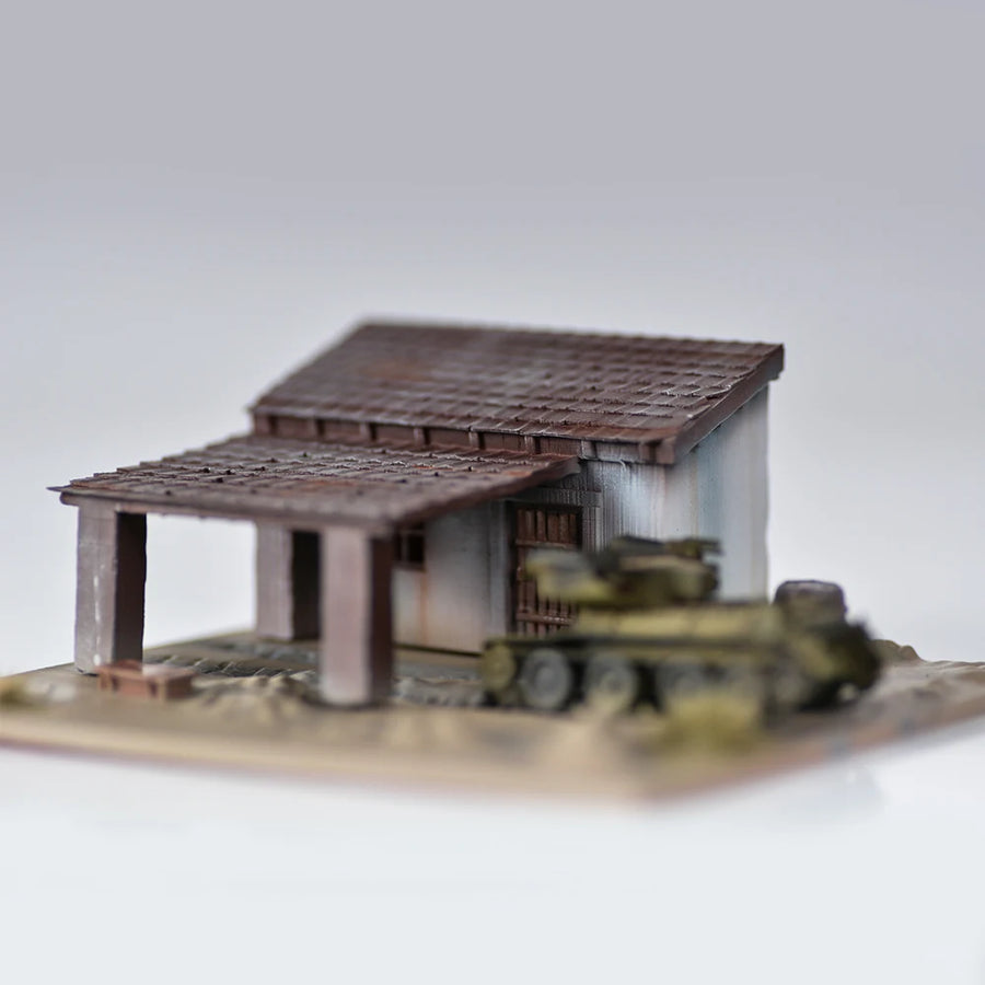 Rural Asian House with Overhang 1/220 Resin Diorama Kit - resin model view 2