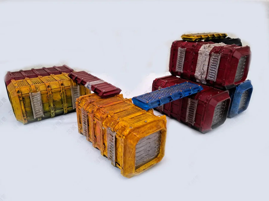 Sci-Fi Modular Container Base Terrain Diorama Accessory Resin Kit - resin model view 5