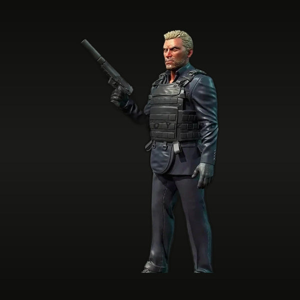 Modern Tactical Operator with Suppressed Pistol 25mm Resin Figure Kit