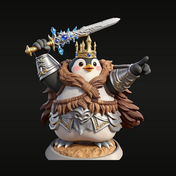 Fantasy Penguin Warrior King with Enchanted Sword 45mm Resin Bust Kit